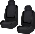 2 Pack Car Seat Covers, Breathable Seat Protectors, Anti-Slip Driver Seat Cover, Comfortable Front Seat Cover Set Universal Fit for Truck, SUV, Sedan, Airbag Compatible (Black)