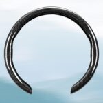 Car Steering Wheel Cover Bright Carbon Fiber, Non-Slip Steering Wheel Wrap Universal 14.5-15 inch Steering Wheel Car Accessories Interior Protector, Black