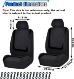 2 Pack Car Seat Covers, Breathable Seat Protectors, Anti-Slip Driver Seat Cover, Comfortable Front Seat Cover Set Universal Fit for Truck, SUV, Sedan, Airbag Compatible (Black) - Image 2