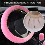 3 Pieces Car Steering Wheel Cover Anti-Slip, Universal Plush Telescopic Steering Wheel Protector, Universal Plush Telescopic Steering Wheel Protection, Warm Steering Wheel Cover, Handbrake - Image 2