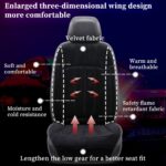 Car Seat Cushion Chair Cushion Auto Seat Cushion for Full Back and Seat, Velour Seat Car Cushion Front Chair Pad, Seat Cushion for Car Seat Driver 1 Pack (NH001-1pcs/Black) - Image 2
