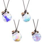 4-Pack 10ml Glass Hanging Car Perfume Bottle Flower