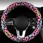 Cheetah Print Steering Wheel Cover,Fuzzy Leopard Veins,Anti-Slip,Breathable,Universal 15.2",Colorful (Plush-Leo) - Image 2