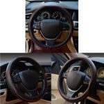 Car Steering Wheel Cover, Anti-Slip, Safety, Soft, Breathable, Heavy Duty, Thick, Full Surround, Sports Style (Black with Red line) - Image 2