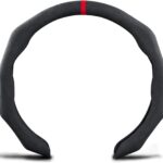 Car Steering Wheel Cover Suede Wrap 14.5-15 inch Steering Wheel Grip Snap On Non Slip Sport Car Interior Accessories Decoration Universal Black
