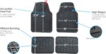 Automotive Floor Mats - Heavy-Duty Rubber Floor Mats for Cars, Universal Fit Full Set,  & Trimmable Floor Mats for Most Sedan, , Truck, Black - Image 2