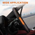 Car Steering Wheel Cover - Universal Car Accessory for Diverse Cars, Durable Leather Cover with Anti-Slip Lining, for Steering Wheel with a Diameter of 14.5"-15",Black - Image 2