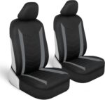 Seat Covers for Cars Trucks SUV – Gray Seat Covers with Waterproof Neoprene Lining, Automotive Car Seat Covers for Front Seats Only,