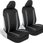 Seat Covers for Cars Trucks SUV – Gray Seat Covers with Waterproof Neoprene Lining, Automotive Car Seat Covers for Front Seats Only,