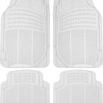 4-Piece Rubber Transparent Clear Floor Mats Heavy Duty for Front & Rear Car Truck Van , All Weather Protection, Universal Fit