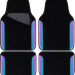 Chameleon Iridescent Reflective PU Leather&Waterproof Universal Carpet car Floor mats,Fit for 95% s,Sedans,Vans,Trucks&Car Mat for Women(Reflective Color Change)