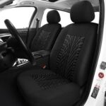 Car Seat Covers Full Set, Washable and Breathable Premium Cloth Automotive Vehicle Seat Cover for Car Interior, Universal Fit for Most Cars, Sedan, Truck, SUV(Black) - Image 2