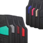 Automotive Floor Mats - Heavy-Duty Rubber Floor Mats for Cars, Universal Fit Full Set,  Floor Mats, Trimmable Floor Mats for Most Sedan, , Truck Floor Mats Beige - Image 2
