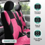 Car Seat Covers Full Set Premium Cloth - Universal Fit,Automotive Seat Cover,Low Back Front Seat Covers,Airbag Compatible,Split Bench Rear Seat,Washable Seat Cover for SUV,Sedan Pink - Image 2