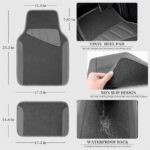 Waterproof Universal Fit Car Floor Mats, Car Mats Fit for ,Vans,sedans, Trucks,Set of 4pcs Car Carpet with Driver Heel Pad (All Gray) - Image 2
