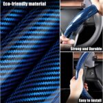 Car Steering Wheel Cover Bright Carbon Fiber, Non-Slip Steering Wheel Wrap Universal 14.5-15 inch Steering Wheel Car Accessories Interior Protector, Blue - Image 2
