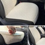 Linen Car Seat Covers Front Seat Covers Breathable Cloth Fabric Car Seat Protector - Universal Fit for Cars, Vans, SUVs, Trucks - 2 Units - Beige - Image 2