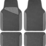 Waterproof Universal Fit Car Floor Mats, Car Mats Fit for ,Vans,sedans, Trucks,Set of 4pcs Car Carpet with Driver Heel Pad (All Gray)