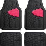 Automotive Floor Mats - Heavy-Duty Rubber Floor Mats for Cars, Universal Fit Full Set,  Floor Mats, Trimmable Floor Mats for Most Sedan, , Truck Floor Mats Pink