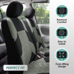 Car Seat Covers Full Set Gray Premium Cloth - Universal Fit, Automotive Low Back Front Seat Covers, Airbag Compatible, Split Bench Rear Seat, Washable, for SUV, Sedan - Image 2