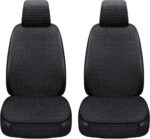 Car Seat Covers Cushion Pad, Seat Covers for Cars, Super Breathable, Warm in Winter and Cool in Summer, Anti-Slip, Storage Bags, Universal Seat Covers Fit for Most Sedans(Black 2 Front Seat)