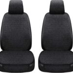 Car Seat Covers Cushion Pad, Seat Covers for Cars, Super Breathable, Warm in Winter and Cool in Summer, Anti-Slip, Storage Bags, Universal Seat Covers Fit for Most Sedans(Black 2 Front Seat)